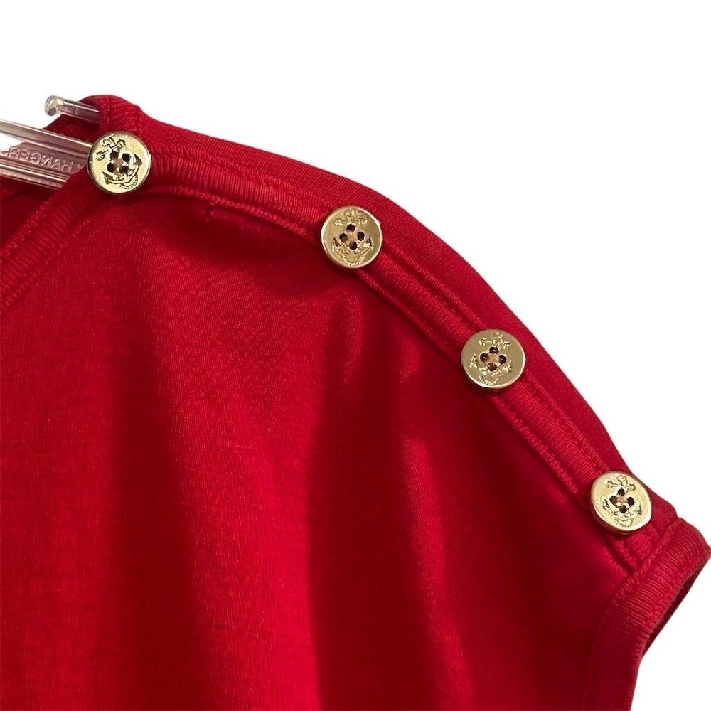 Talbots Women's Red Button Shoulder Blouse‎ Size S Casual Top - Picture 5 of 9